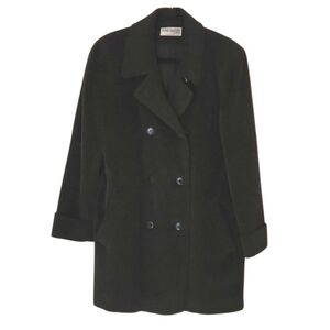 Forecaster of Boston Pure Wool Mohair PeaCoat Size: 10 Charcoal gray mid length
